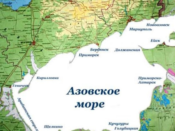 Карта берега азовского моря с населенными пунктами